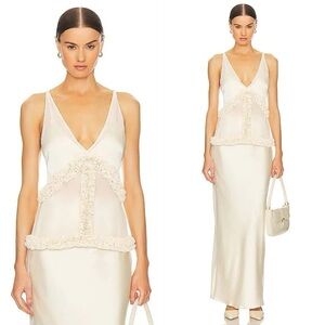 Lovers and Friends Odella Ruffle Top in Ivory